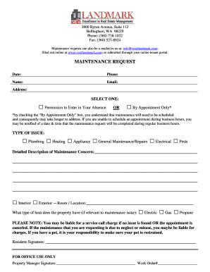 Maintenance Request Form
