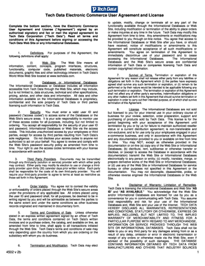 Tech Data Electronic Commerce User Agreement and License