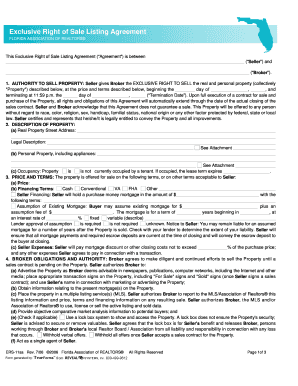 Exclusive Right of Sale Listing Agreement