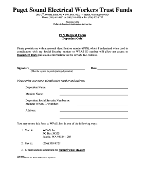 PIN Request Form