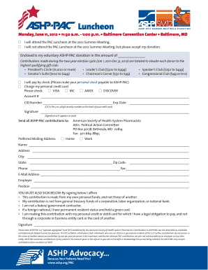 ASHP-PAC Donation Form