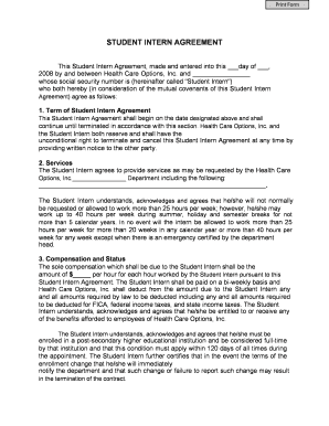 Student Intern Agreement