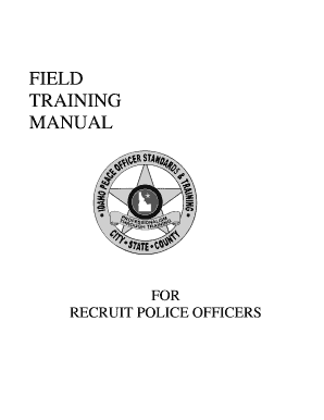 Field Training Manual for Police Recruits