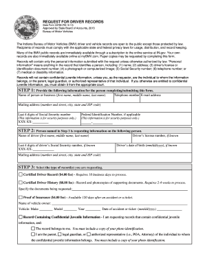Indiana Driver Records Request Form