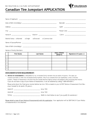 Canadian Tire Jumpstart Application