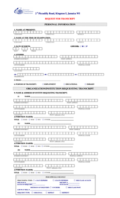 Request for Transcript Form