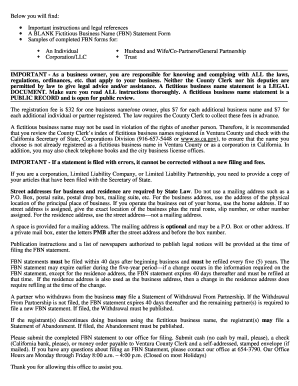 California Fictitious Business Name Statement