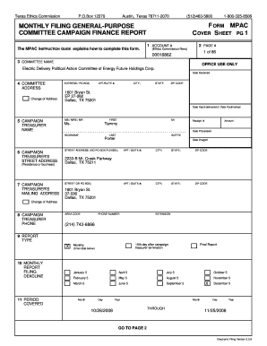 Texas Ethics Commission Campaign Finance Report