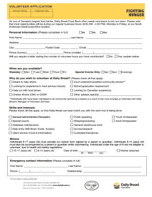 Volunteer Application Form