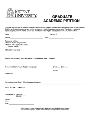 Graduate Academic Petition Form