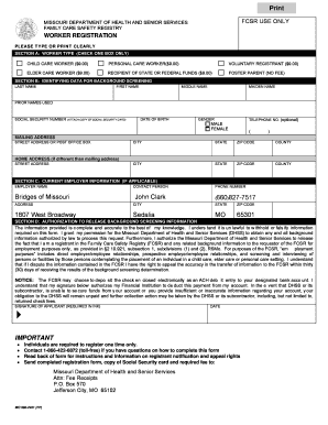 Missouri Family Care Safety Registry Worker Registration