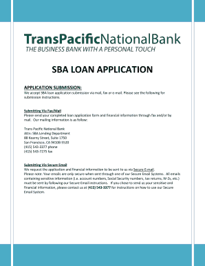 SBA Loan Application Form
