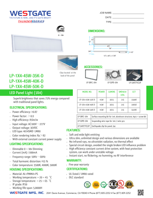 LED Panel Light 1X4 - westgatemfgcom