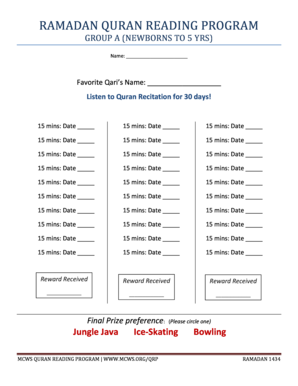 quran reading schedule pdf