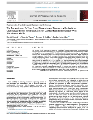 The Evaluation of InnbspVitro Drug Dissolution of Commercially Available Oral Dosage Forms for in Gastrointestinal Simulator With Biorelevant Media Journal of Pharmaceutical Sciences Corrected proof doi - jpharmsci