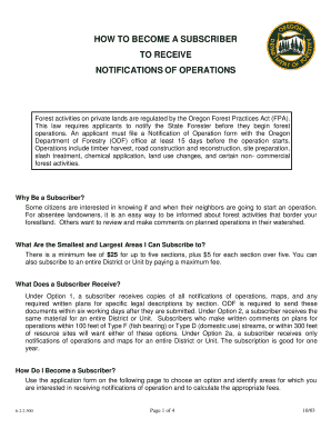 Oregon Forest Operation Notification Subscription Application
