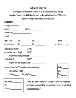 Ticket Exchange Request Form