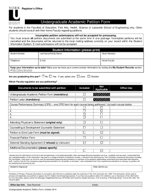 Undergraduate Academic Petition Form