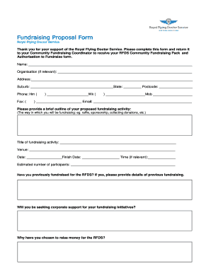 Fundraising Proposal Form - Royal Flying Doctor Service of - flyingdoctor org