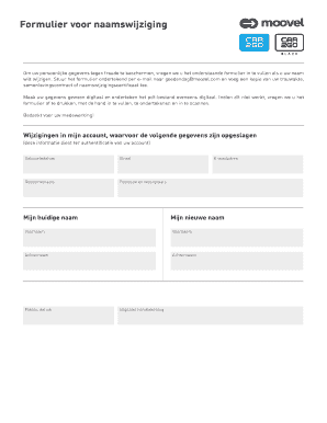 Formulier voor naamswijziging