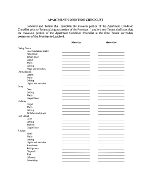 Apartment Condition Checklist
