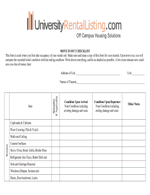 Move In/Out Checklist