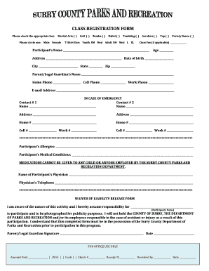 Class Registration Form
