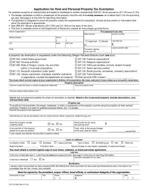 Oregon Property Tax Exemption Application
