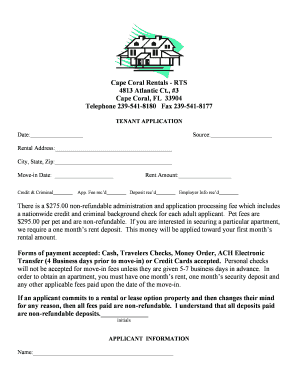 Tenant Application Form