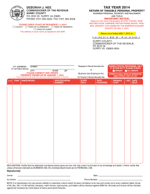 Virginia Tangible Personal Property Tax Return