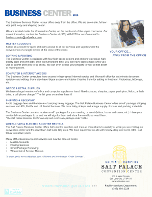 Salt Palace Business Center Account Authorization Form
