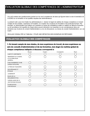 OUTIL D’AUTO-ÉVALUATION DES ADMINISTRATEURS