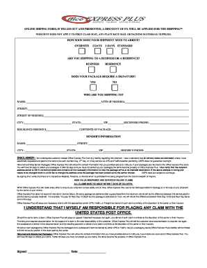 Online Shipping Form