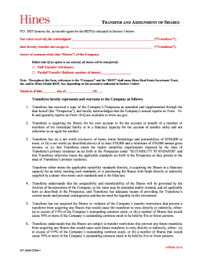 Transfer and Assignment of Shares
