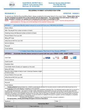 Electrical District No. 3 Recurring Payment Authorization Form
