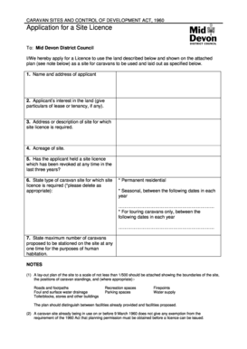 Caravan Site Application Form - newmiddevongovuk - new middevon gov