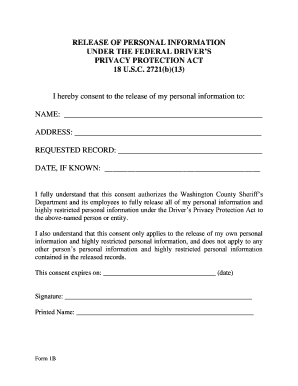 Release of Personal Information Form