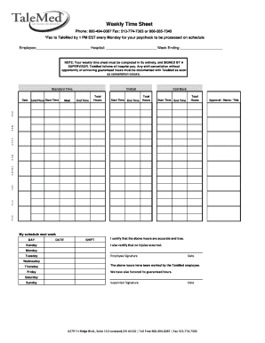 Weekly Time Sheet
