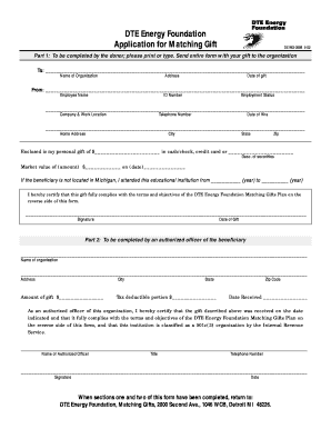 DTE Energy Foundation Matching Gift Application