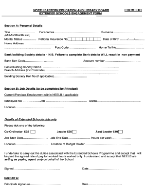 Extended Schools Engagement Form
