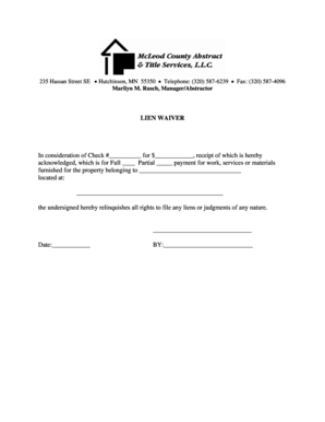 Lien Waiver Form