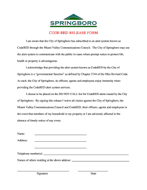 CodeRED Release Form