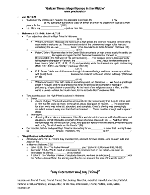 Bible Study Worksheet: Magnificence in the Middle