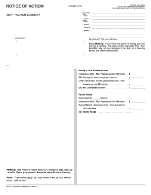 California Financial Eligibility Denial Notice