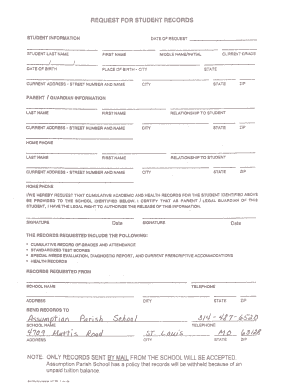 Student Records Request Form