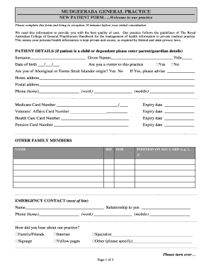 New Patient Form