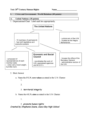 Test 20 I Civics and Government World Relations 40