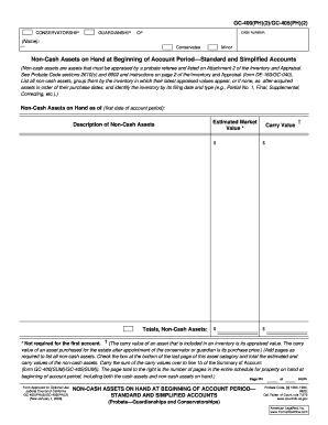 California Non-Cash Assets Form