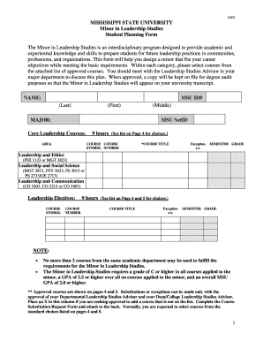 Fillable Online slce msstate Student Planning Formdoc - slce msstate ...
