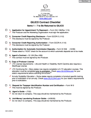 GILICO Contract Checklist